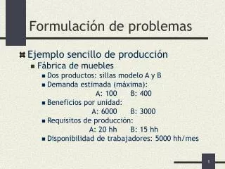 formulaci n de problemas
