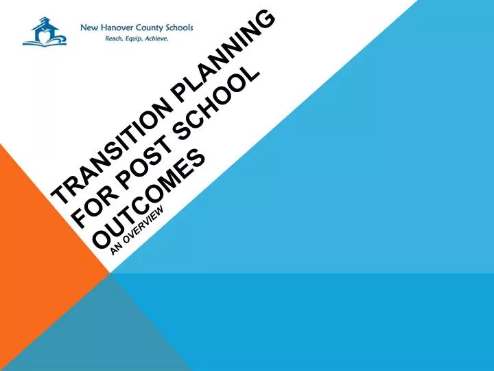 transition planning for post school outcomes