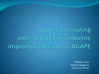 supporto al routing inter manet in ambiente impromptu basato su agape