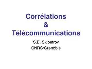 corr lations t l communications
