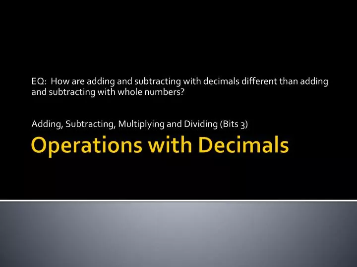 operations with decimals