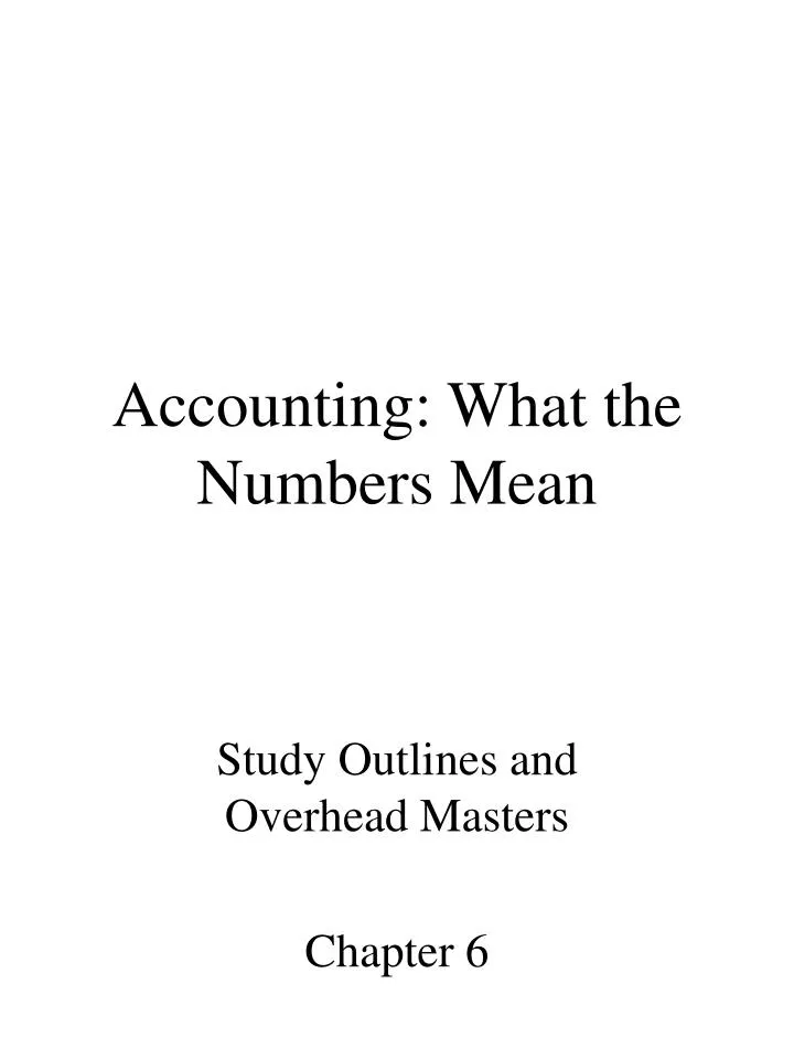 accounting what the numbers mean