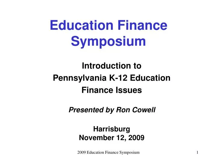 education finance symposium