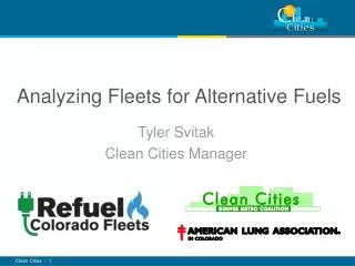 Analyzing Fleets for Alternative Fuels