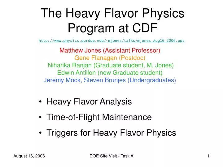 the heavy flavor physics program at cdf