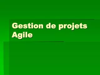 gestion de projets agile