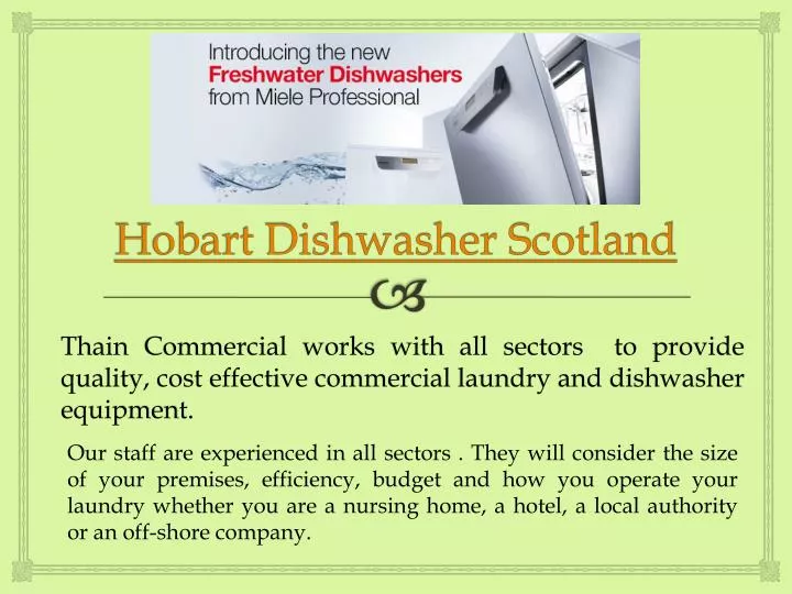 hobart dishwasher scotland