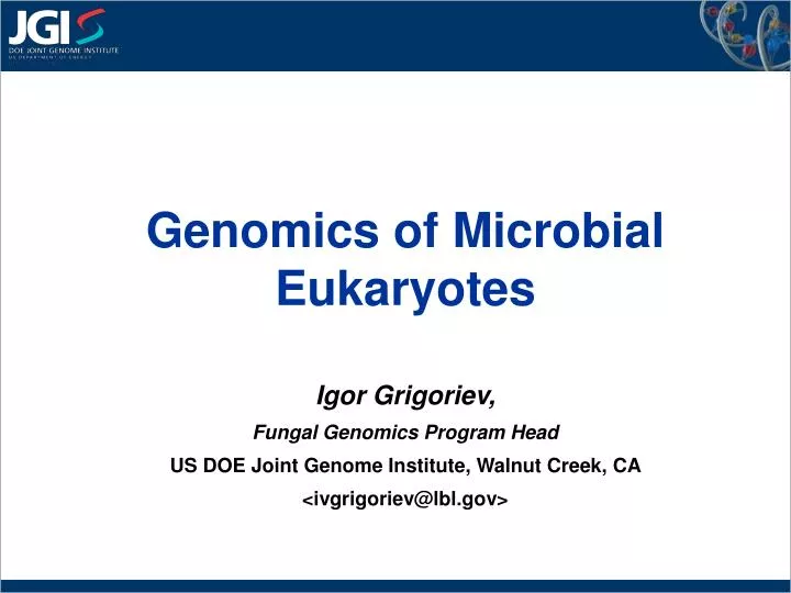 genomics of microbial eukaryotes