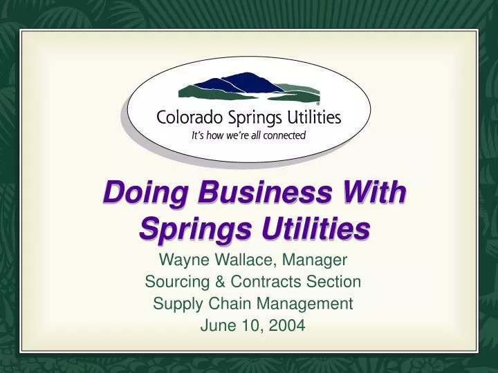 doing business with springs utilities