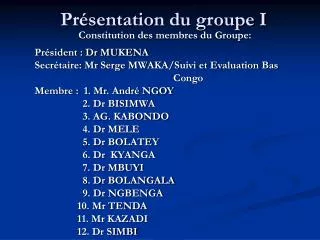 pr sentation du groupe i