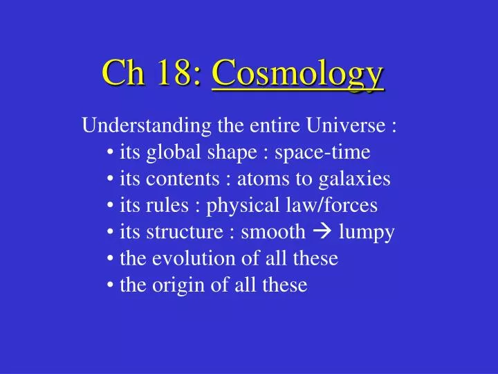 ch 18 cosmology