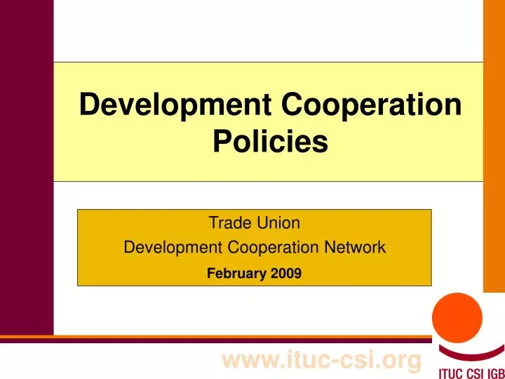 development cooperation policies