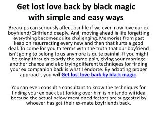 get lost loveback by black magic