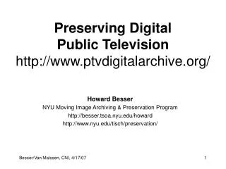 Preserving Digital Public Television ptvdigitalarchive/