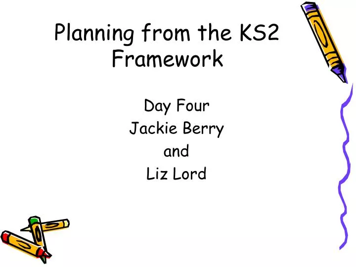planning from the ks2 framework
