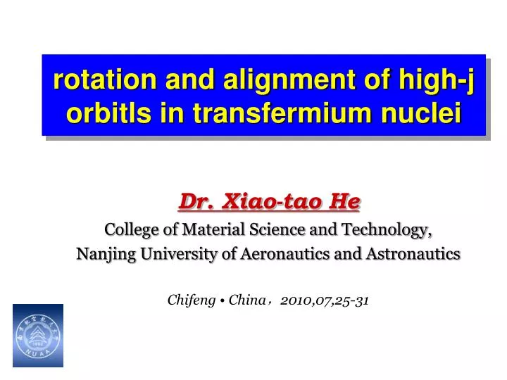 rotation and alignment of high j orbitls in transfermium nuclei
