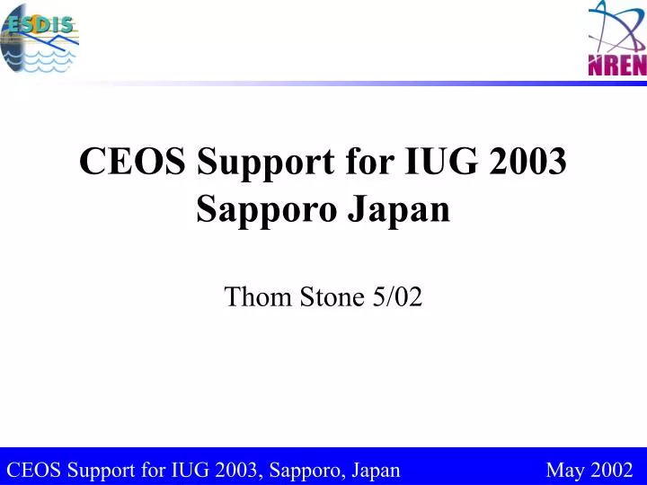 ceos support for iug 2003 sapporo japan