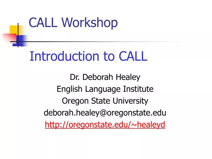 call workshop