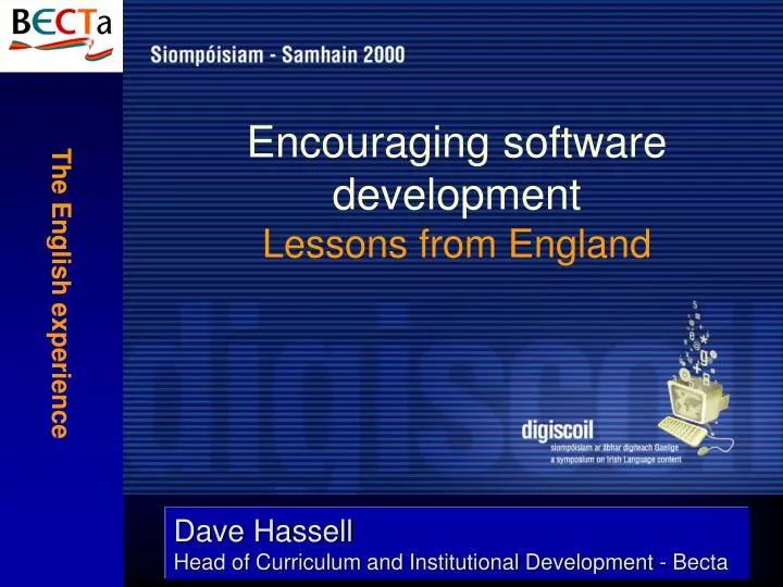 encouraging software development lessons from england