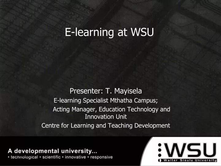 e learning at wsu