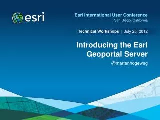 Introducing the Esri Geoportal Server