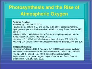 Photosynthesis and the Rise of Atmospheric Oxygen