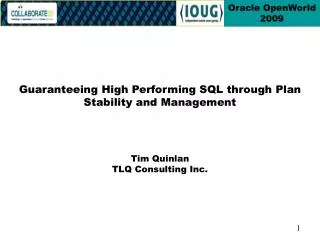 Tim Quinlan TLQ Consulting Inc.