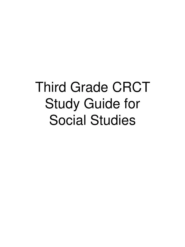 third grade crct study guide for social studies
