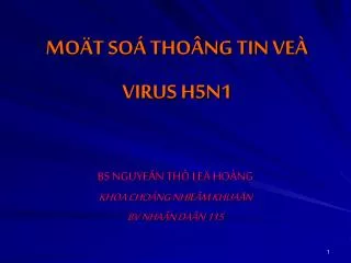 mo t so tho ng tin ve virus h5n1