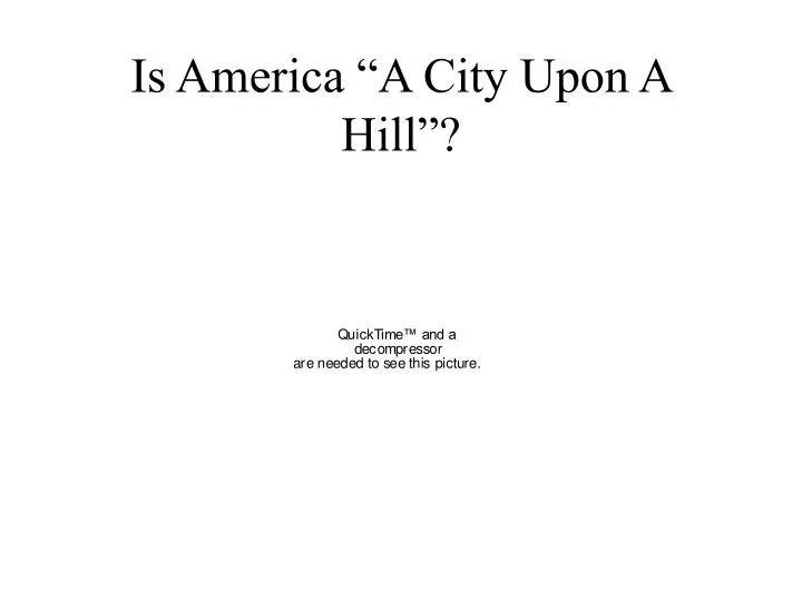 is america a city upon a hill