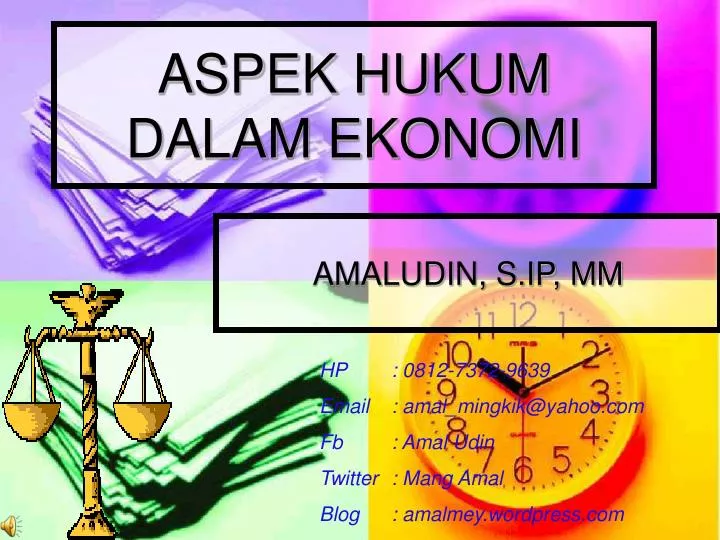 aspek hukum dalam ekonomi