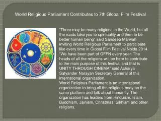 World Religious Parliament Contributes to 7th Global Film Fe