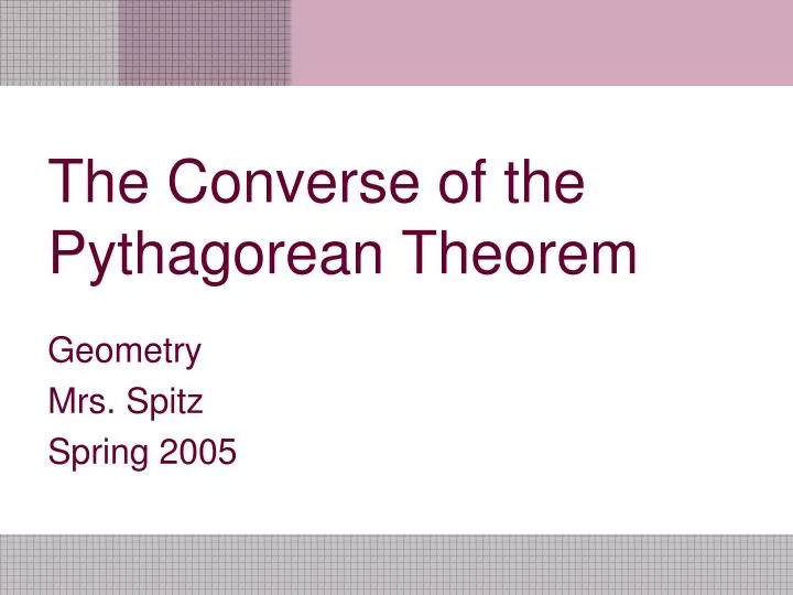the converse of the pythagorean theorem