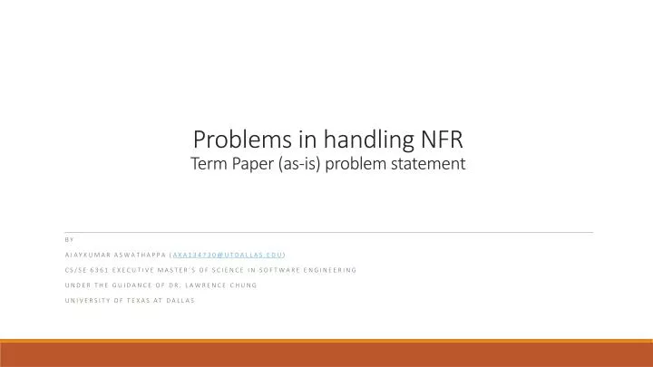 problems in handling nfr term paper as is problem statement