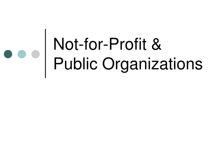 not for profit public organizations