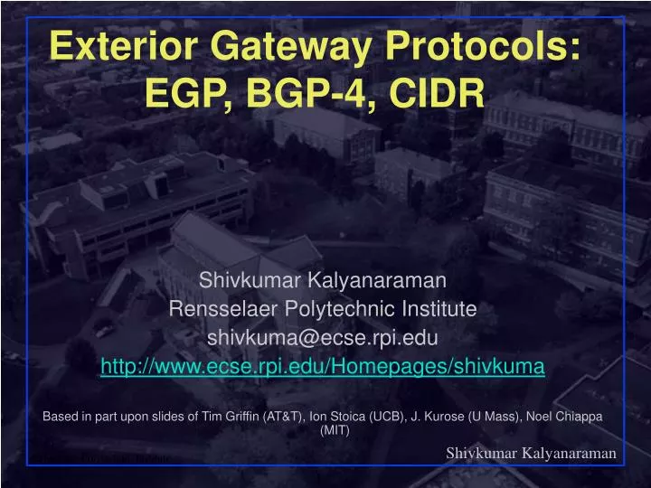 exterior gateway protocols egp bgp 4 cidr