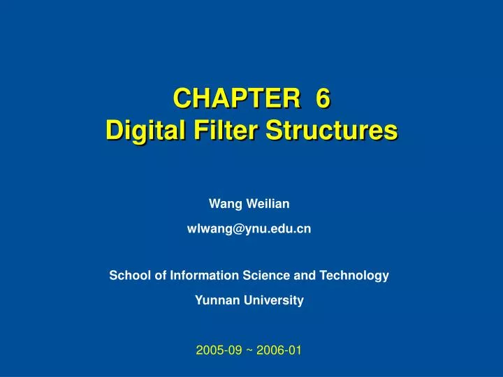 chapter 6 digital filter structures