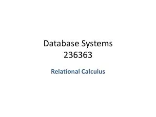 Database Systems 236363