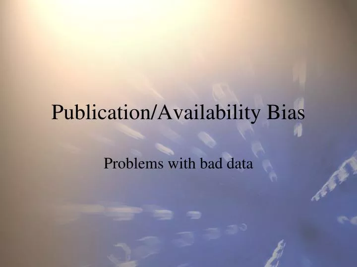 publication availability bias
