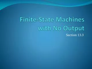 finite state machines with no output