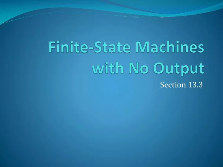 finite state machines with no output