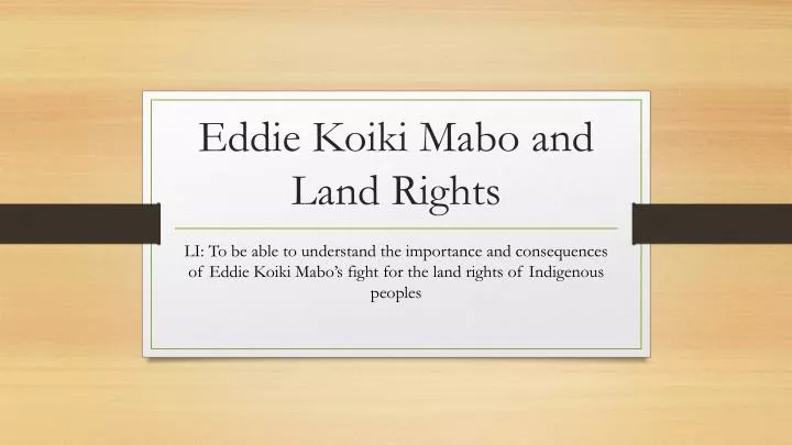 eddie koiki mabo and land rights
