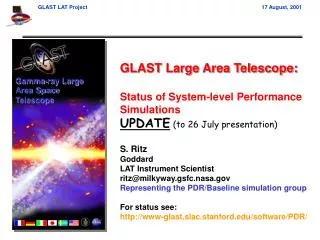 GLAST Large Area Telescope: Status of System-level Performance Simulations