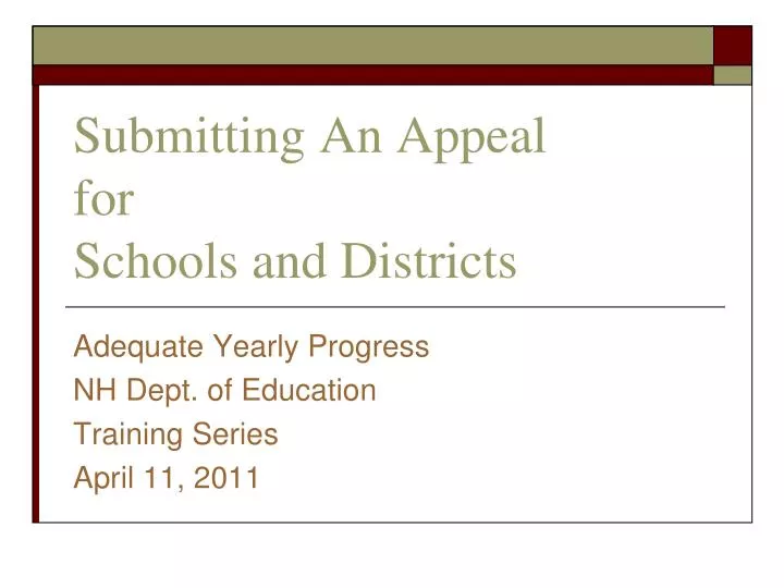 submitting an appeal for schools and districts