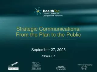 Strategic Communications: From the Plan to the Public