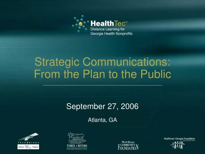 strategic communications from the plan to the public