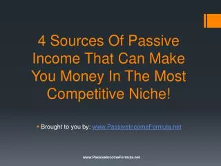 4 Sources Of Passive Income That Can Make You Money In The M