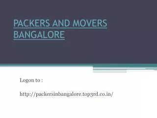 Top 3rd expert Packers and Movers Bangalore
