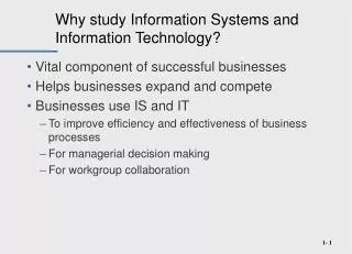 Why study Information Systems and Information Technology?