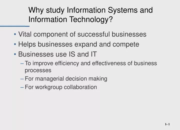 why study information systems and information technology